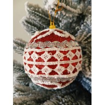 Новогодние шары красные с ажурным узором Ø80мм, цена за набор 3 шт (SH257)